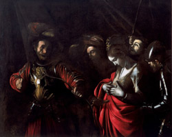 Martyrdom of Sant'Orsola by Caravaggio kept in the Banco di Napoli Art Gallery in Naples