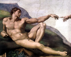 Ausflug Vatikanische Museen Sixtinische Kapelle Basilika st. Peter - Erschaffung Adams von Michelangelo in der Sixtinischen Kapelle