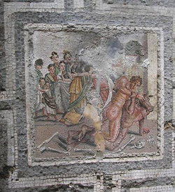 Cubicolo raffigurante la lotta tra Teseo e il Minotauro