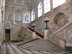 Royal Palace of Naples - Grand Staircase with white marble (1651)