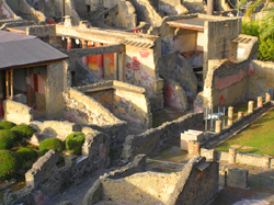 Ancient buildings in Herculaneum ruins