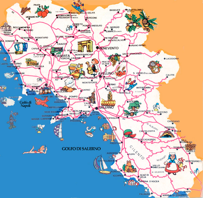 Map of Campania region