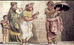 Naples tour - Mosaic representing musicians from Pompeii now exhibited in the Archaeological Museum of Naples