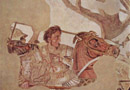 guide pompei - Napoli- Museo Archeologico: dettaglio del mosaico della battaglia fra Alessandro Magno e Dario di Persia