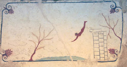 Detail des Grabes des Tauchers im Museum von Paestum