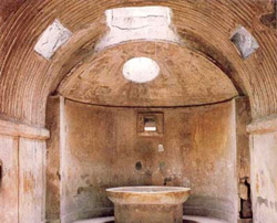 voyage  pompei  - Détail des Thermes de Pompéi