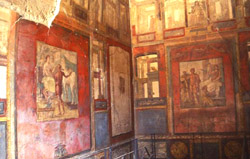 Travel Pompeii - Fresco in the House of Vettii