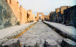 Amphitheater of Pozzuoli and Pompeii - A street of Pompeii