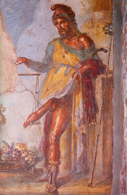 La clbre fresque reprsentant Priape, dieu de la fcondit
