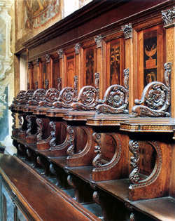 Naples San Martino Charterhouse - Benches in wood