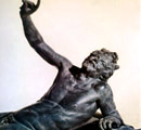 Ausflug in Pompeji - Die Statue des Betrunken Silens , in Herculaneum entdeckt