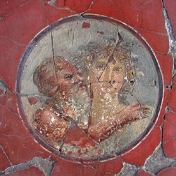 Affresco nel tablino della Casa del Bicentenario
