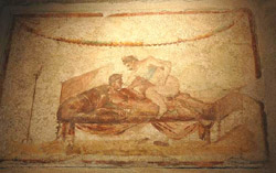 Erotic Fresco in the Lupanar at Pompeii  