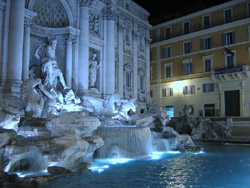 Ausflug mit Trevi Brunnen, Piazza di Spagna und Piazza del Popolo - Trevi Brunnen bei Nacht
