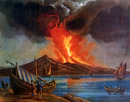 Ausflug in Pompeji - Der Ausbruch im Jahre 1794 in einer Gouache von einem unbekannten Künstler (Museo di san Martino von Neaples)